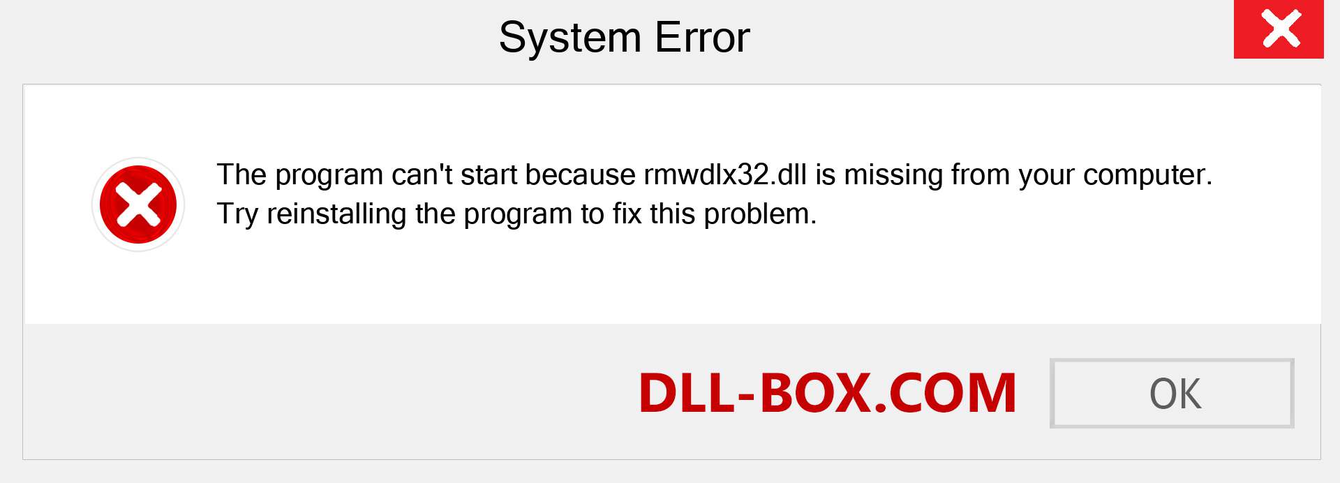  rmwdlx32.dll file is missing?. Download for Windows 7, 8, 10 - Fix  rmwdlx32 dll Missing Error on Windows, photos, images